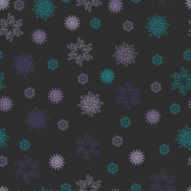  Kar tanesi pürüzsüz desen. Noel ve yeni yıl konsepti. Kumaş, kumaş tasarımı, duvar kağıdı, hediye paketi için. Tüm elementler kesilip maskenin altına gizlenmez..