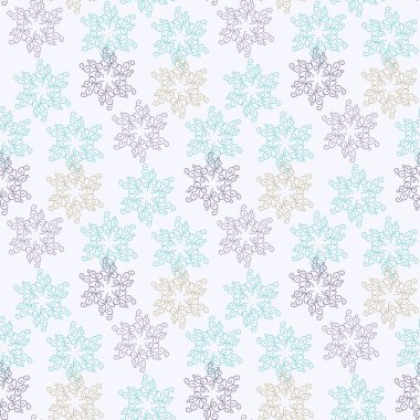  Kar tanesi pürüzsüz desen. Noel ve yeni yıl konsepti. Kumaş, kumaş tasarımı, duvar kağıdı, hediye paketi için. Tüm elementler kesilip maskenin altına gizlenmez..