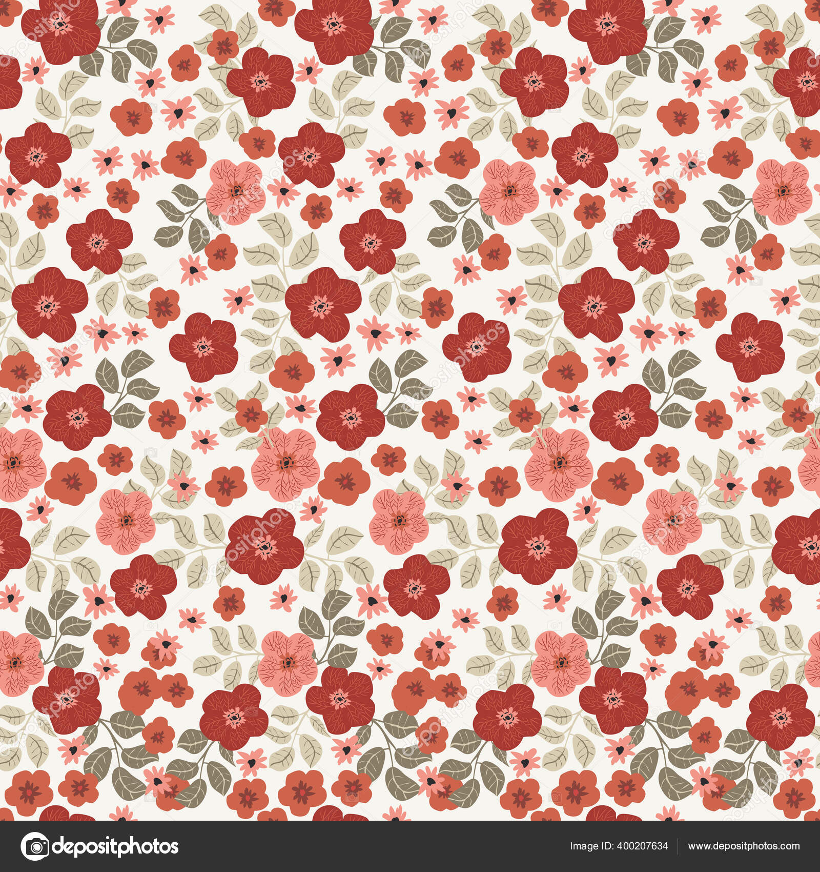 Patrón Vintage Flores Simples Buttercup Fondo Sin Costuras Floral Para  Vector de stock #400207634 de ©EvaMarina, image size:1600x1700