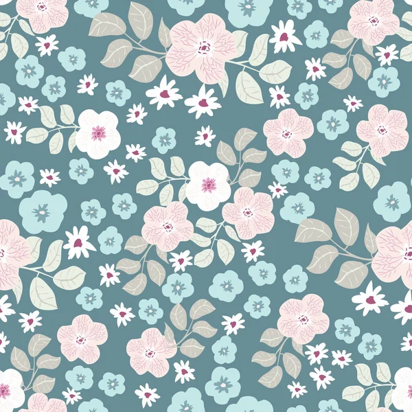 Patrón Vintage Flores Simples Buttercup Fondo Sin Costuras Floral Para — Vector de stock