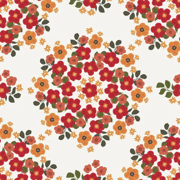 Padrão Vintage Flores Simples Buttercup Fundo Sem Costura Floral Para — Vetor de Stock