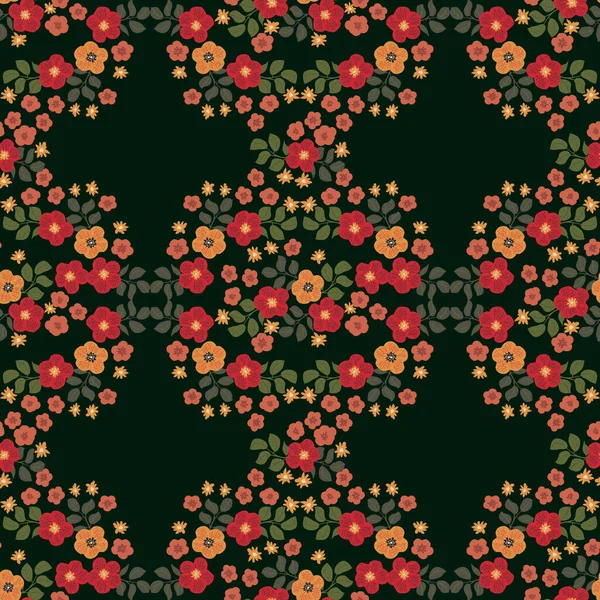 Vintage Patroon Eenvoudige Bloemen Van Boterbloem Bloemen Naadloze Achtergrond Voor — Stockvector