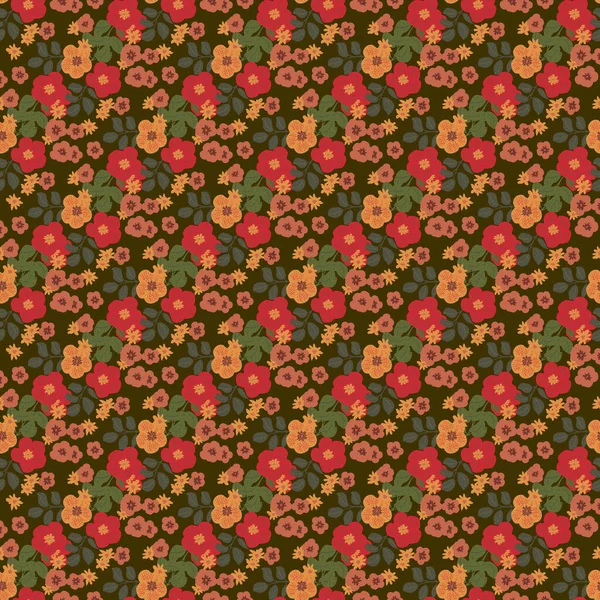 Patrón Vintage Flores Simples Buttercup Fondo Sin Costuras Floral Para — Vector de stock