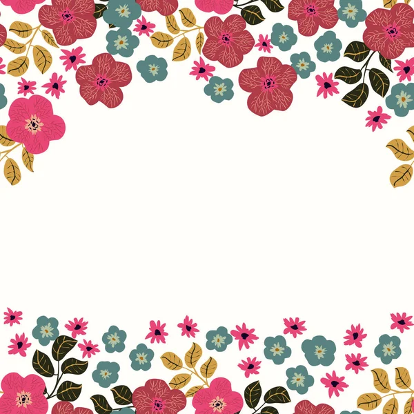 Padrão Vintage Flores Simples Buttercup Fundo Sem Costura Floral Para — Vetor de Stock