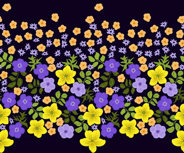 Vintage Patroon Eenvoudige Bloemen Van Boterbloem Bloemen Naadloze Achtergrond Voor — Stockvector