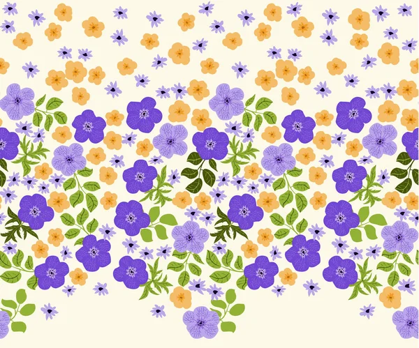 Patrón Vintage Flores Simples Buttercup Fondo Sin Costuras Floral Para — Vector de stock