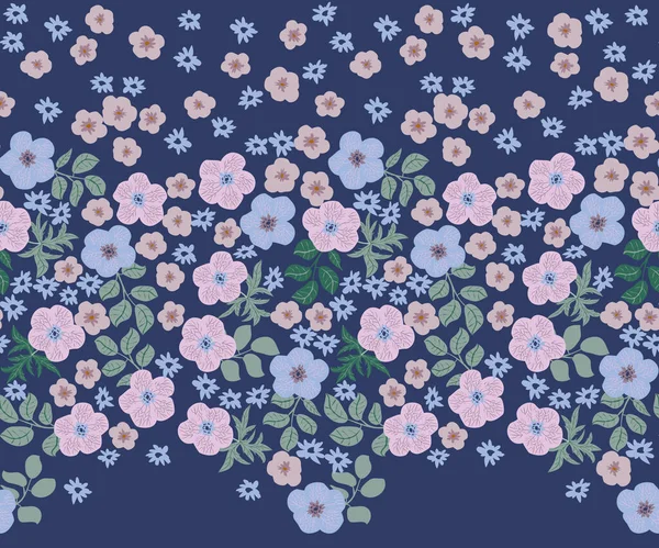 バターカップのシンプルな花のヴィンテージパターン ロマンチックな国の結婚式 カバー ギフトラップのための花のシームレスな背景 — ストックベクタ