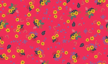 Antik halk çiçekleriyle kusursuz bitki desenleri. Pejmürde şık millefleurlar. Tekstil, duvar kağıdı, kapaklar için çiçek arkaplanı, yüzey, baskı, paket, kupür defteri, dekupaj