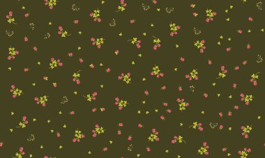 Antik halk çiçekleriyle kusursuz bitki desenleri. Pejmürde şık millefleurlar. Tekstil, duvar kağıdı, kapaklar için çiçek arkaplanı, yüzey, baskı, paket, kupür defteri, dekupaj