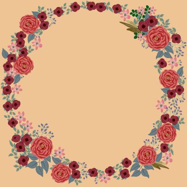 Antik halk çiçekleriyle kusursuz bitki desenleri. Pejmürde şık millefleurlar. Tekstil, duvar kağıdı, kapaklar için çiçek arkaplanı, yüzey, baskı, paket, kupür defteri, dekupaj