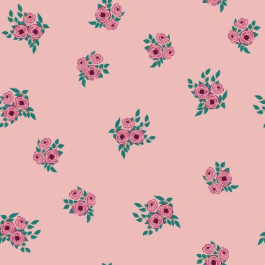 Antik halk çiçekleriyle kusursuz bitki desenleri. Pejmürde şık millefleurlar. Tekstil, duvar kağıdı, kapaklar için çiçek arkaplanı, yüzey, baskı, paket, kupür defteri, dekupaj