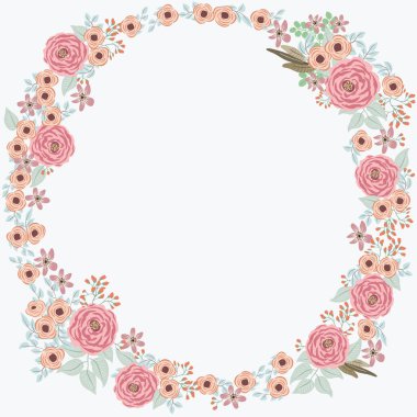 Antik halk çiçekleriyle kusursuz bitki desenleri. Pejmürde şık millefleurlar. Tekstil, duvar kağıdı, kapaklar için çiçek arkaplanı, yüzey, baskı, paket, kupür defteri, dekupaj