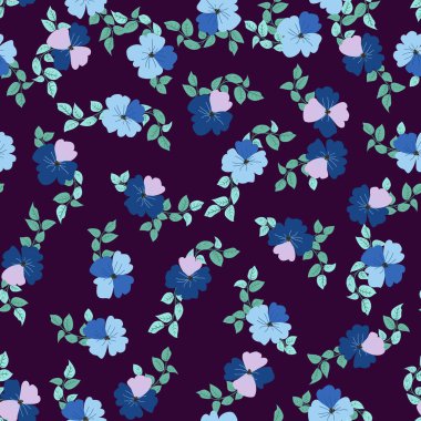 Antik halk çiçekleriyle kusursuz bitki desenleri. Pejmürde şık millefleurlar. Tekstil, duvar kağıdı, kapaklar için çiçek arkaplanı, yüzey, baskı, paket, kupür defteri, dekupaj