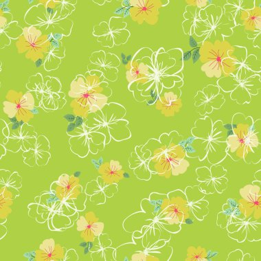 Antik halk çiçekleriyle kusursuz bitki desenleri. Pejmürde şık millefleurlar. Tekstil, duvar kağıdı, kapaklar için çiçek arkaplanı, yüzey, baskı, paket, kupür defteri, dekupaj