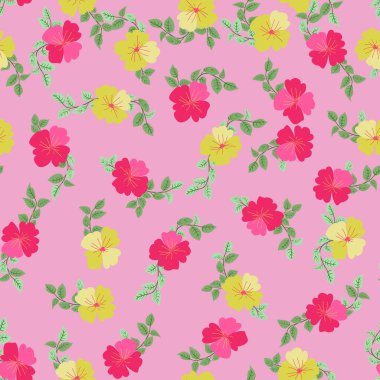 Antik halk çiçekleriyle kusursuz bitki desenleri. Pejmürde şık millefleurlar. Tekstil, duvar kağıdı, kapaklar için çiçek arkaplanı, yüzey, baskı, paket, kupür defteri, dekupaj