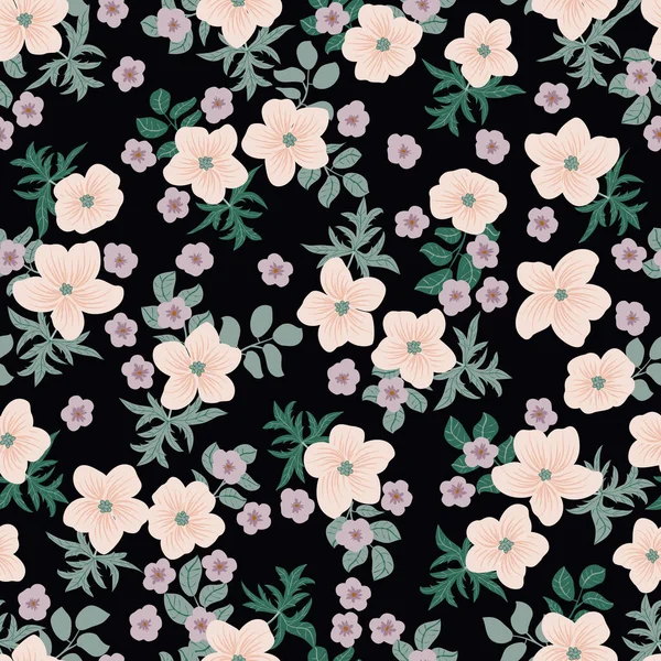 Modèle Vintage Fleurs Simples Buttercup Fond Sans Couture Floral Pour — Image vectorielle