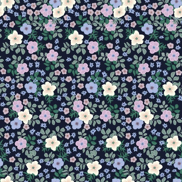 Patrón Vintage Flores Simples Buttercup Fondo Sin Costuras Floral Para — Vector de stock