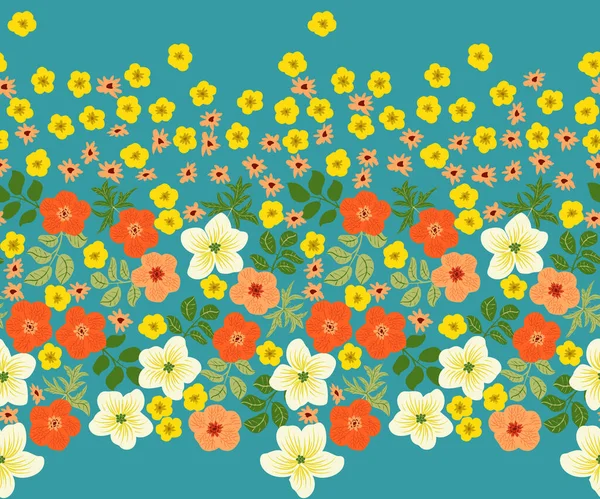 미나리아재비의 꽃에는 빈티지 패턴이 낭만적 결혼식 포장을 꽃무늬없는 — 스톡 벡터
