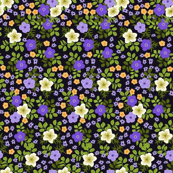 Vintage Patroon Eenvoudige Bloemen Van Boterbloem Bloemen Naadloze Achtergrond Voor — Stockvector
