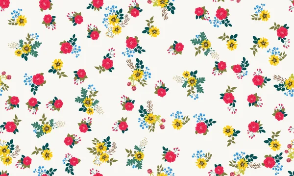 Antik halk çiçekleriyle kusursuz bitki desenleri. Pejmürde şık millefleurlar. Tekstil, duvar kağıdı, kapaklar için çiçek arkaplanı, yüzey, baskı, paket, kupür defteri, dekupaj