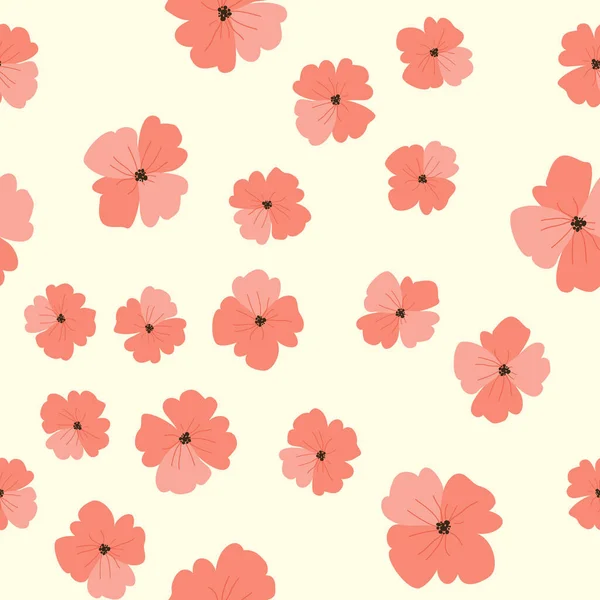 Naadloze Planten Patroon Met Antieke Volksbloemen Shabby Chique Stijl Millefleurs — Stockvector