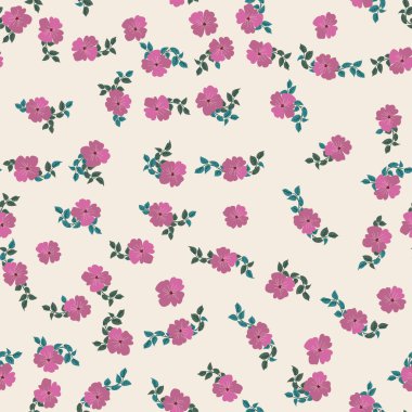 Antik halk çiçekleriyle kusursuz bitki desenleri. Pejmürde şık millefleurlar. Tekstil, duvar kağıdı, kapaklar için çiçek arkaplanı, yüzey, baskı, paket, kupür defteri, dekupaj