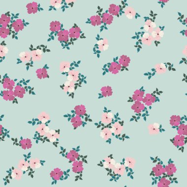 Antik halk çiçekleriyle kusursuz bitki desenleri. Pejmürde şık millefleurlar. Tekstil, duvar kağıdı, kapaklar için çiçek arkaplanı, yüzey, baskı, paket, kupür defteri, dekupaj