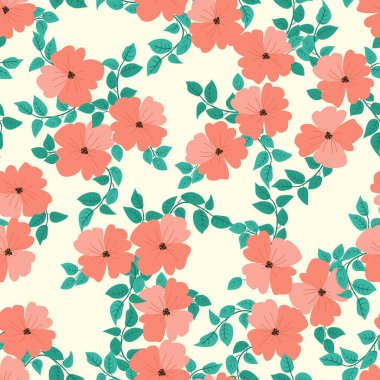 Antik halk çiçekleriyle kusursuz bitki desenleri. Pejmürde şık millefleurlar. Tekstil, duvar kağıdı, kapaklar için çiçek arkaplanı, yüzey, baskı, paket, kupür defteri, dekupaj