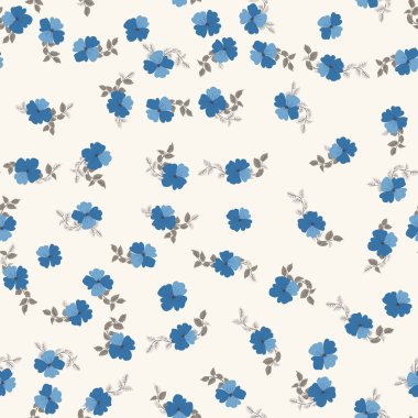 Antik halk çiçekleriyle kusursuz bitki desenleri. Pejmürde şık millefleurlar. Tekstil, duvar kağıdı, kapaklar için çiçek arkaplanı, yüzey, baskı, paket, kupür defteri, dekupaj