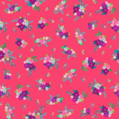 Antik halk çiçekleriyle kusursuz bitki desenleri. Pejmürde şık millefleurlar. Tekstil, duvar kağıdı, kapaklar için çiçek arkaplanı, yüzey, baskı, paket, kupür defteri, dekupaj