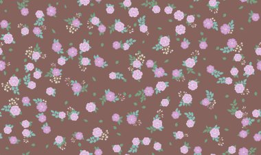 Antik halk çiçekleriyle kusursuz bitki desenleri. Pejmürde şık millefleurlar. Tekstil, duvar kağıdı, kapaklar için çiçek arkaplanı, yüzey, baskı, paket, kupür defteri, dekupaj