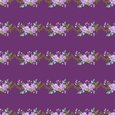 Basit, pürüzsüz çiçek deseni ve parlak renkli küçük çiçekler. Moda Millefleur 'ları. Moda baskıları için zarif bir şablon