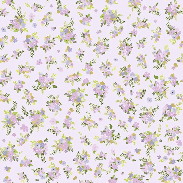 Naadloze Planten Patroon Met Antieke Volksbloemen Shabby Chique Stijl Millefleurs — Stockvector