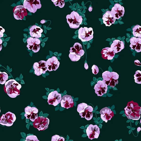 Elegant Mjukt Trendigt Mönster Småskaliga Blommor Millefleurs Blommig Sömlös Bakgrund — Stock vektor