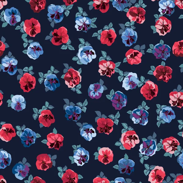 Élégant Motif Doux Tendance Dans Les Fleurs Petite Échelle Millefleurs — Image vectorielle