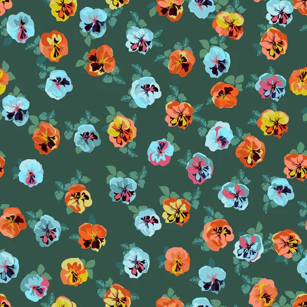 小規模な花でエレガントな穏やかなトレンディーなパターン 綿生地 カバー ギフト スクラップブッキングのためのMilleflurs花シームレスな背景 — ストックベクタ