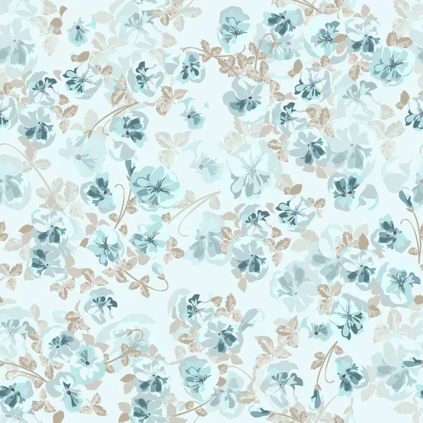 Élégant Motif Doux Tendance Dans Les Fleurs Petite Échelle Millefleurs — Image vectorielle