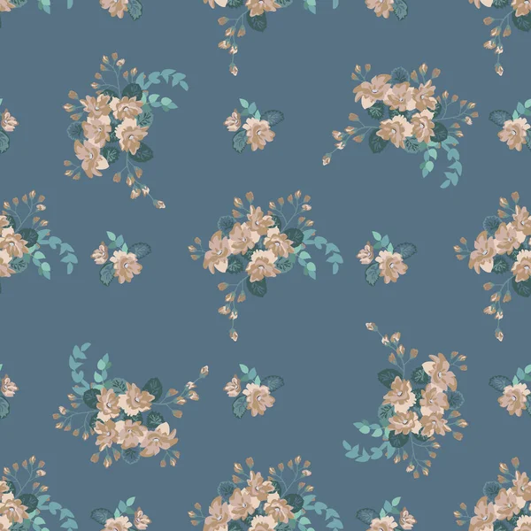 Simple Motif Floral Sans Couture Avec Petites Fleurs Colorées Lumineuses — Image vectorielle