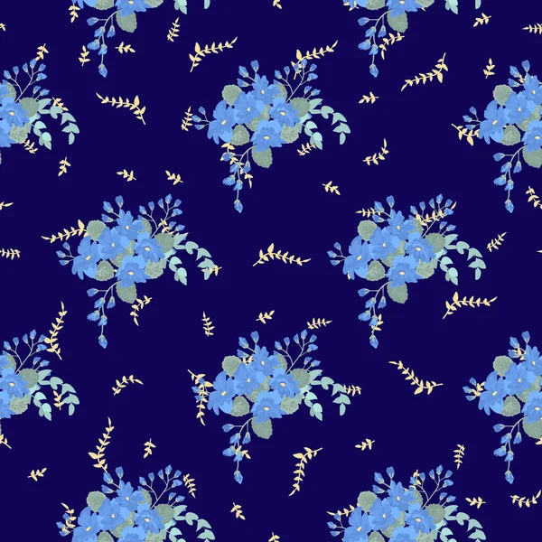 Простий Безшовний Квітковий Візерунок Яскравими Барвистими Дрібними Квітами Модні Мілфлерс — стоковий вектор