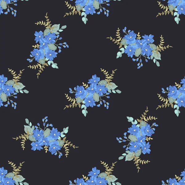 明るいカラフルな小さな花とシンプルなシームレスな花のパターン トレンディ ミルフルール ファッションプリントのためのエレガントなテンプレート — ストックベクタ