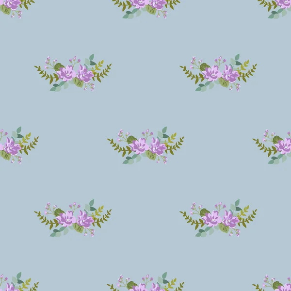 Eenvoudig Naadloos Bloemenpatroon Met Felgekleurde Kleine Bloemen Trendy Millefleurs Elegante — Stockvector