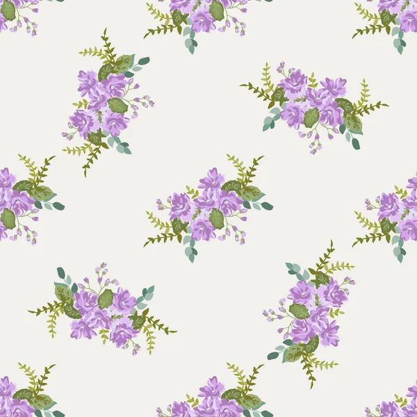 Eenvoudig Naadloos Bloemenpatroon Met Felgekleurde Kleine Bloemen Trendy Millefleurs Elegante — Stockvector