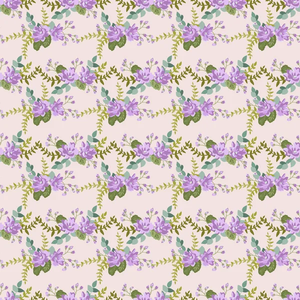 Simple Motif Floral Sans Couture Avec Petites Fleurs Colorées Lumineuses — Image vectorielle