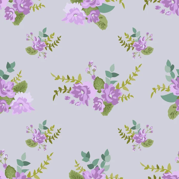 Simple Motif Floral Sans Couture Avec Petites Fleurs Colorées Lumineuses — Image vectorielle