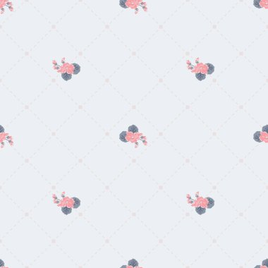 Basit, pürüzsüz çiçek deseni ve parlak renkli küçük çiçekler. Moda Millefleur 'ları. Moda baskıları için zarif bir şablon