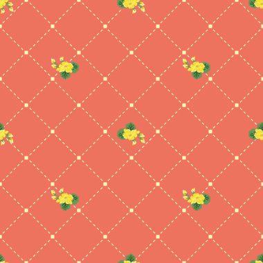 Basit, pürüzsüz çiçek deseni ve parlak renkli küçük çiçekler. Moda Millefleur 'ları. Moda baskıları için zarif bir şablon