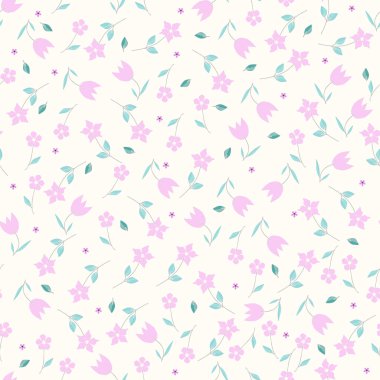 Soyut çiçeklerin kusursuz desenleri ve tekstil veya kitap kapakları için yapraklar, imalat, duvar kağıtları, baskı, hediye paketi