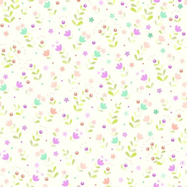 Soyut çiçeklerin kusursuz desenleri ve tekstil veya kitap kapakları için yapraklar, imalat, duvar kağıtları, baskı, hediye paketi