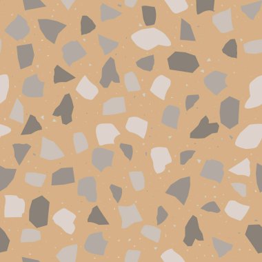 Terrazzo geometrik doku, dikişsiz desen ve renkli kıymıklar.