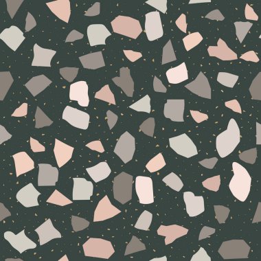 Terrazzo geometrik doku, dikişsiz desen ve renkli kıymıklar.